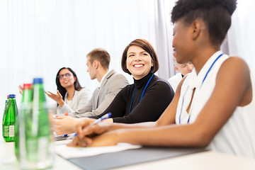 Image showing happy business team at international conference