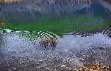 Image showing Ripples on the water in mountain lake