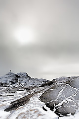 Image showing Foggy winter landscape