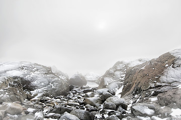 Image showing Foggy winter landscape