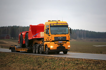 Image showing MAN Semi Trailer Transports Underground Loader