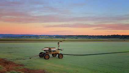 Image showing Rural farmlands as dawn breaks