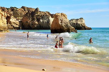 Image showing Algarve beach and Atlantic Ocean