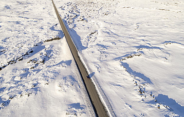 Image showing Aerial icy road\r