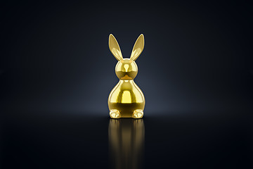 Image showing golden easter bunny figure