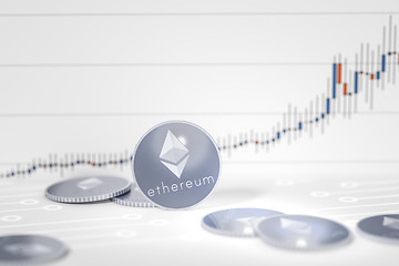 Image showing ethereum coins chart background