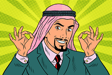 Image showing Two hands OK gesture, the Arab businessman