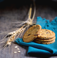 Image showing Oatmeal cookies isolated