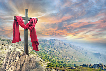 Image showing cross against the dramatic sky