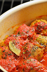 Image showing Meat balls with tomatoes sauce