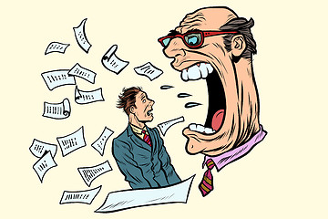 Image showing the boss yells at a subordinate. work and business