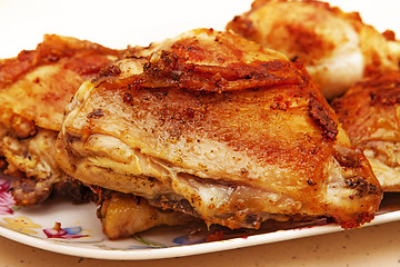 Image showing fatty fried chicken on plate