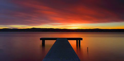 Image showing Glorious Australian sunset and jetty