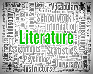 Image showing Literature Word Shows Creative Writing And Text