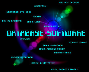 Image showing Database Software Means Databases Words And Computer