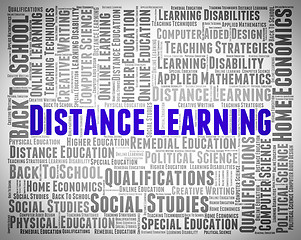 Image showing Distance Learning Words Represents Study Text And Education