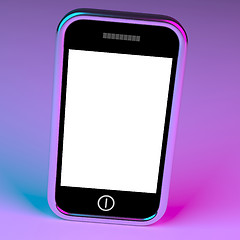 Image showing Blank Smartphone Screen With White Copyspace And Mauve Backgroun