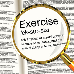 Image showing Exercise Definition Magnifier Showing Fitness Activity And Worki