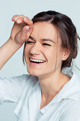 Image showing The young woman\'s portrait with happy emotions