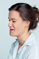 Image showing The young woman\'s portrait with happy emotions