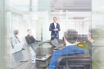 Image showing Corporate business team office meeting.