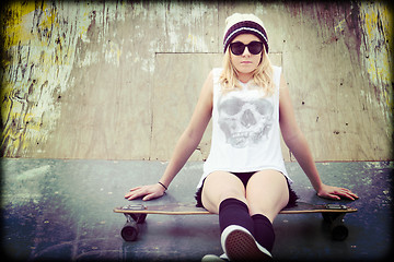 Image showing Girl on Skateboard