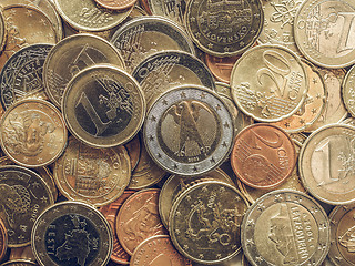 Image showing Vintage Euro coins