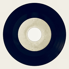 Image showing Vintage looking Vinyl record isolated with white label