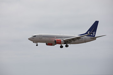 Image showing ARECIFE, SPAIN - APRIL, 15 2017: Boeing 737-700 of SAS landing a