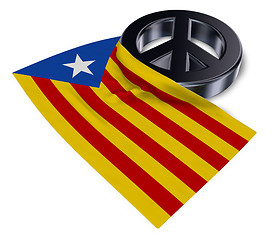 Image showing peace symbol and flag of catalonia - 3d rendering