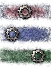 Image showing gear wheel banner background - 3d rendering