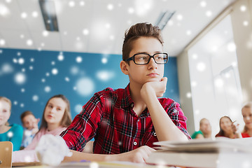 Image showing students gossiping behind classmate back at school