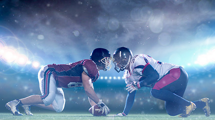 Image showing american football players are ready to start