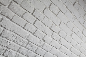 Image showing Old white brick wall background texture