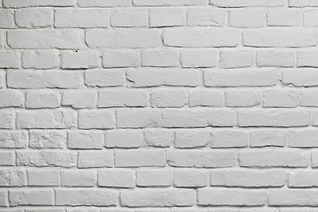 Image showing Old white brick wall background texture