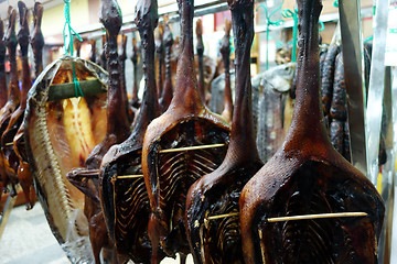 Image showing The duck dried hanging for sale