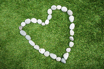 Image showing Heart shape made of pebble stones