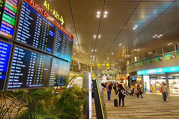 Image showing Departure Board in Changi Airport