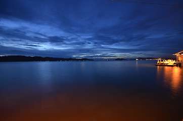 Image showing Sunset view in Kota Kinabalu, Sabah