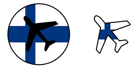Image showing Nation flag - Airplane isolated - Finland