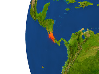 Image showing Costa Rica on globe