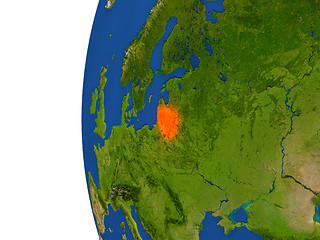 Image showing Lithuania on globe