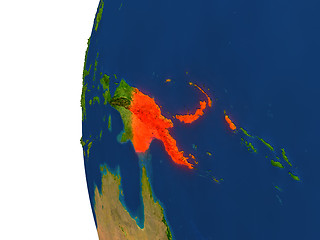 Image showing Papua New Guinea on globe