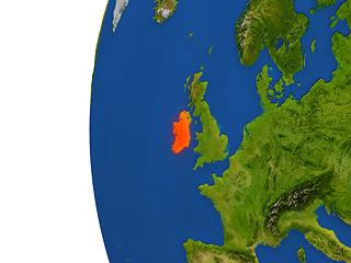 Image showing Ireland on globe