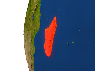 Image showing Madagascar on globe