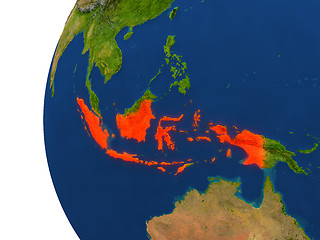 Image showing Indonesia on globe