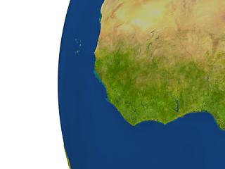 Image showing Guinea on globe