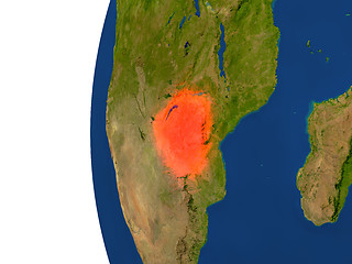 Image showing Zimbabwe on globe
