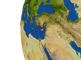Image showing Cyprus on globe