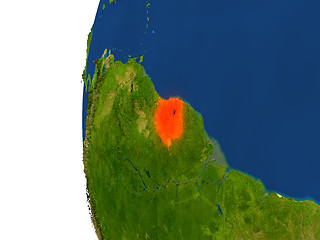 Image showing Suriname on globe